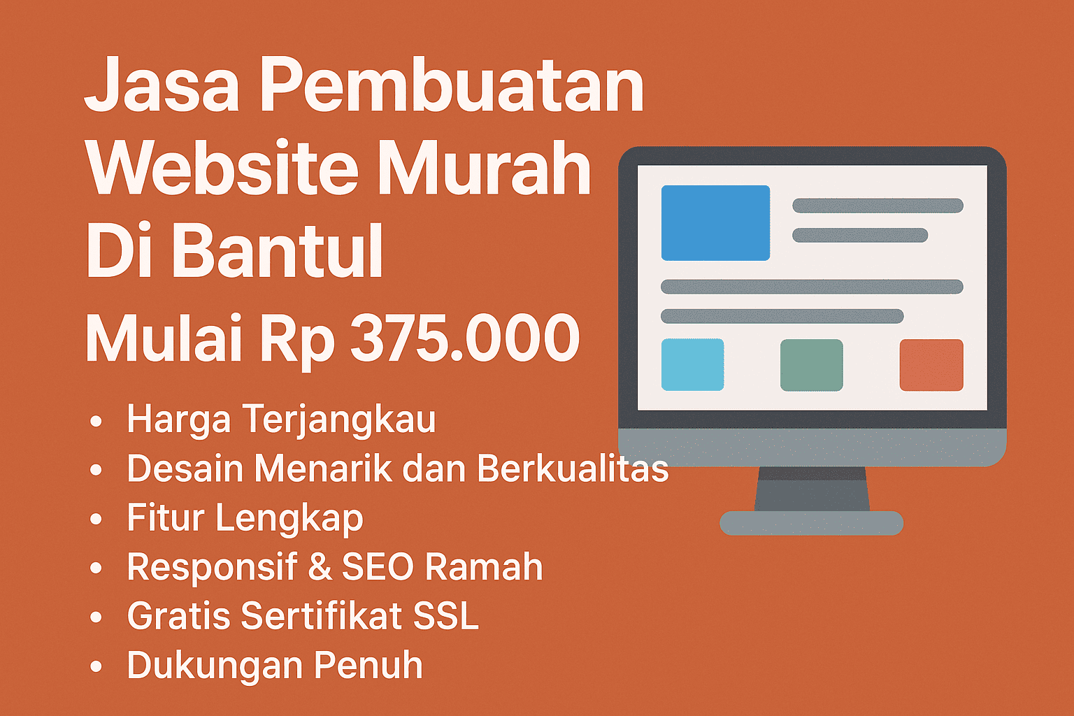 Jasa Pembuatan Website Murah Di Bantul Mulai Rp 375.000