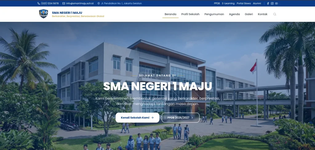 Website Sekolah Profesional – Modern, Responsif & SEO Friendly